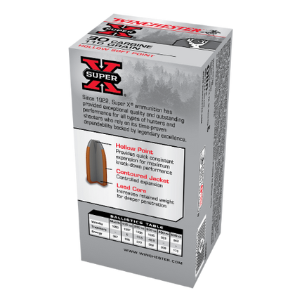 WINCHESTER AMMO SUPER X 30 CARBINE 110GR HSP